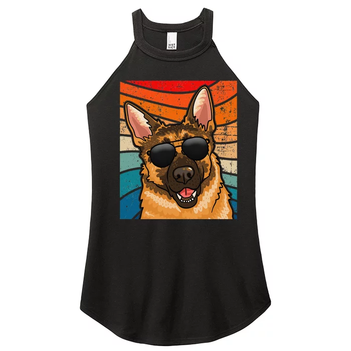 Retro German Shepherd German Shepherd Dog Women’s Perfect Tri Rocker Tank