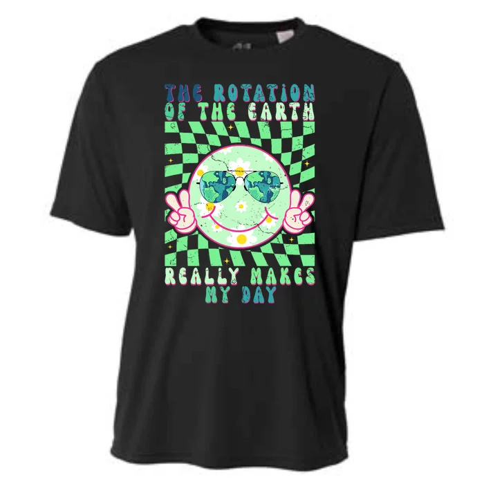 Retro Groovy The Rotation Of The Earth Really Makes My Day Cooling Performance Crew T-Shirt