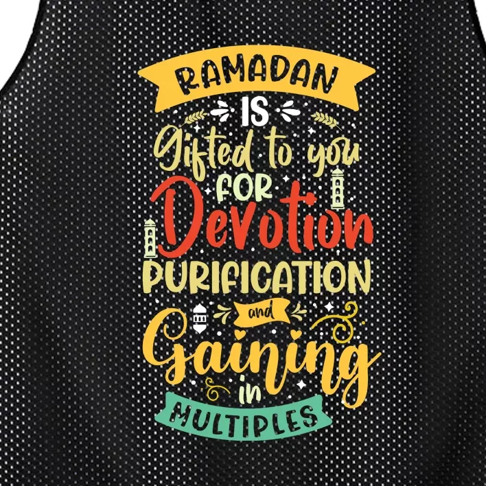 Ramada Gifted To You Devotion Purfication Gift Ramadan Mubarak Mesh Reversible Basketball Jersey Tank