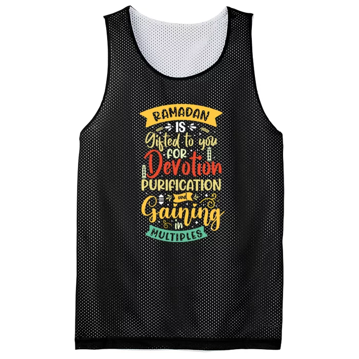 Ramada Gifted To You Devotion Purfication Gift Ramadan Mubarak Mesh Reversible Basketball Jersey Tank