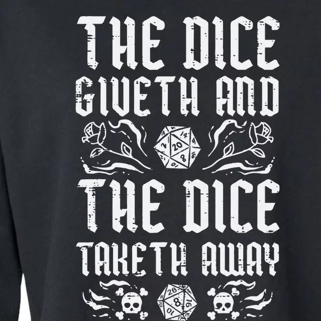 Rpg Giveth Taketh Funny Gamer Cropped Pullover Crew