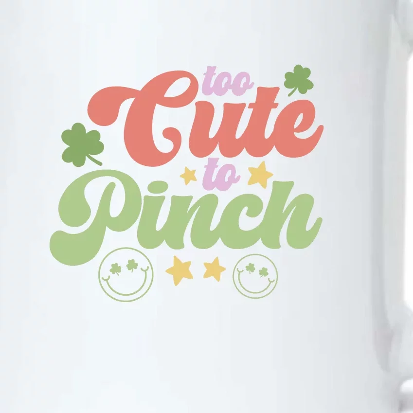 Retro Groovy Too Cute To Pinch St Patrick Day Clover Irish Black Color Changing Mug