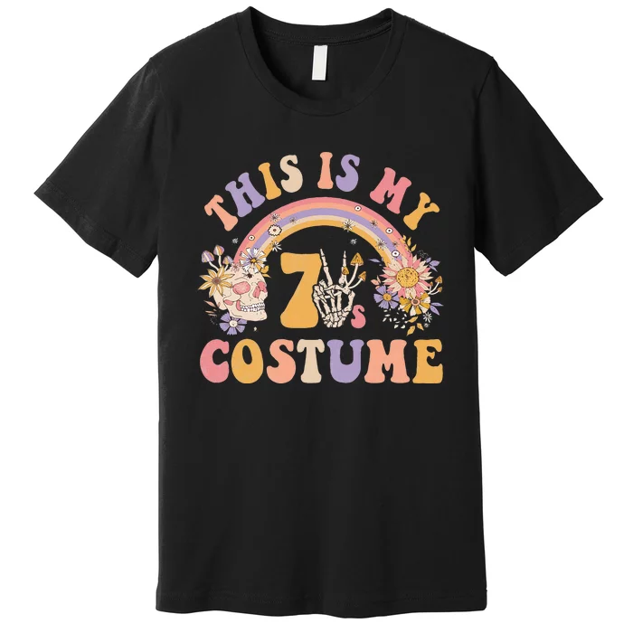 Retro Groovy This Is My 70s Costume Halloween Peace Hippie Premium T-Shirt