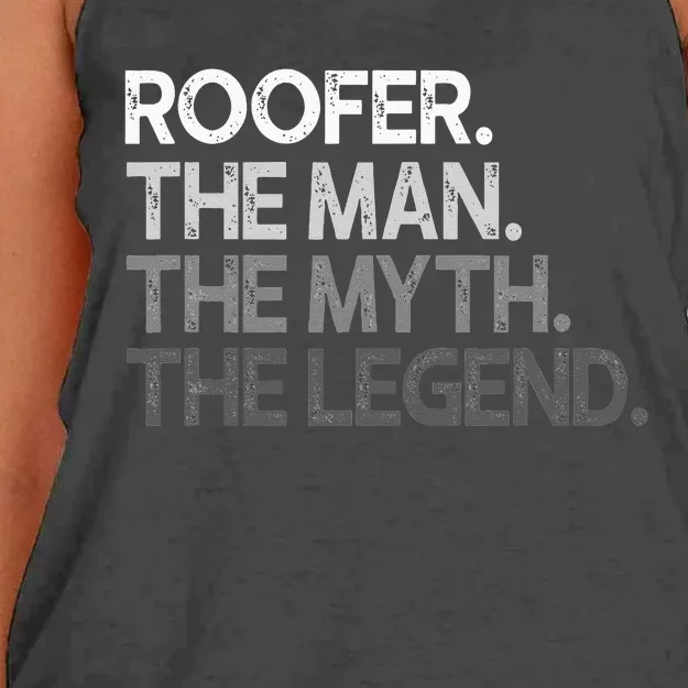 Roofer Gift The Man Myth Legend Women's Knotted Racerback Tank