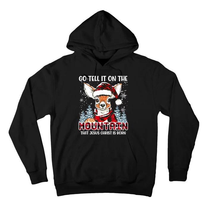 Reindeer Go Tell It On The Mountain Christ Funny Christmas Hoodie