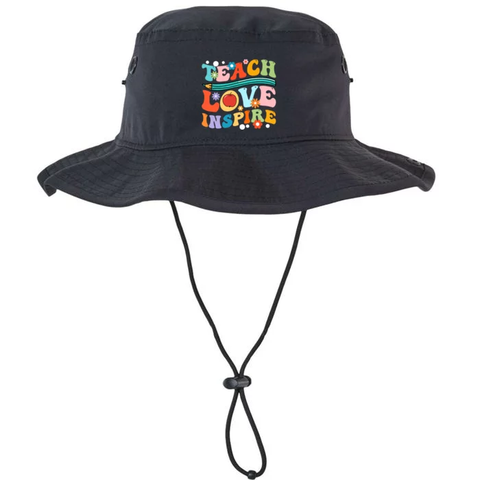 Retro Groovy Teacher Inspirational Happy Back to School Legacy Cool Fit Booney Bucket Hat