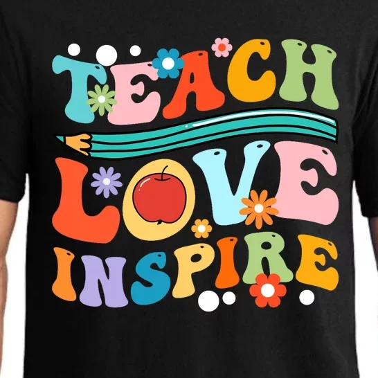 Retro Groovy Teacher Inspirational Happy Back to School Pajama Set