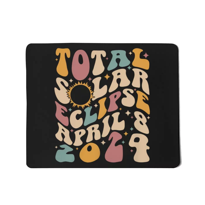 Retro Groovy Total Solar Eclipse April 08 2024 Mousepad