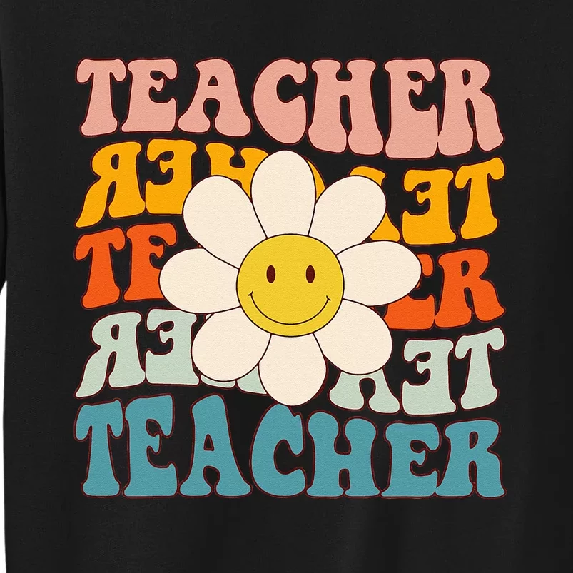 Retro Groovy Teacher Flower Funny Back To School Gifts Sweatshirt