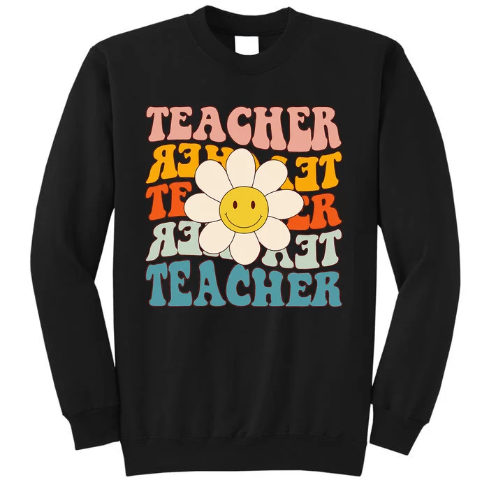 Retro Groovy Teacher Flower Funny Back To School Gifts Sweatshirt