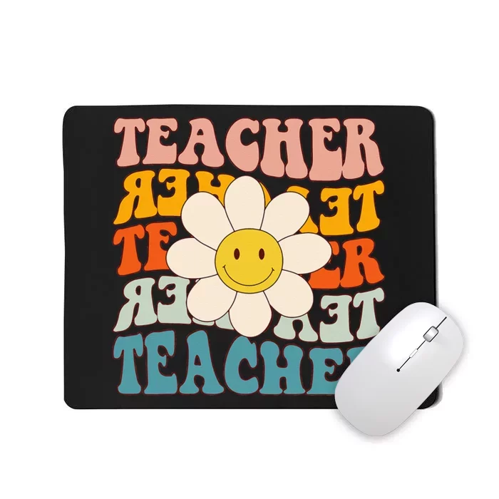 Retro Groovy Teacher Flower Funny Back To School Gifts Mousepad