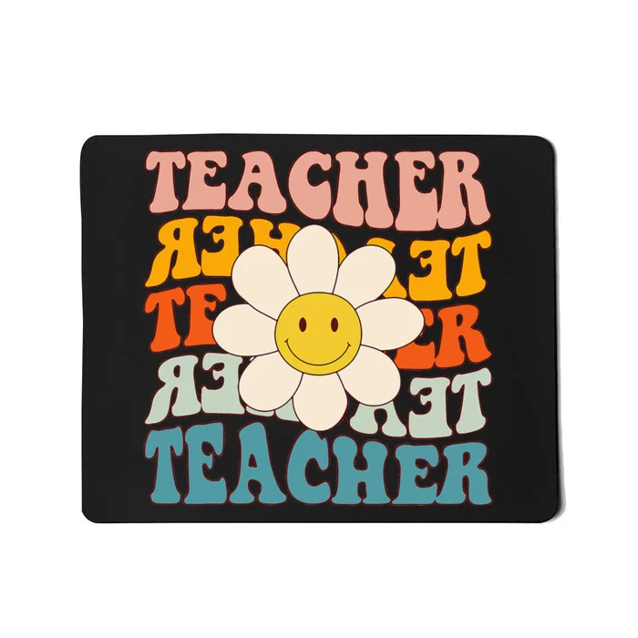 Retro Groovy Teacher Flower Funny Back To School Gifts Mousepad