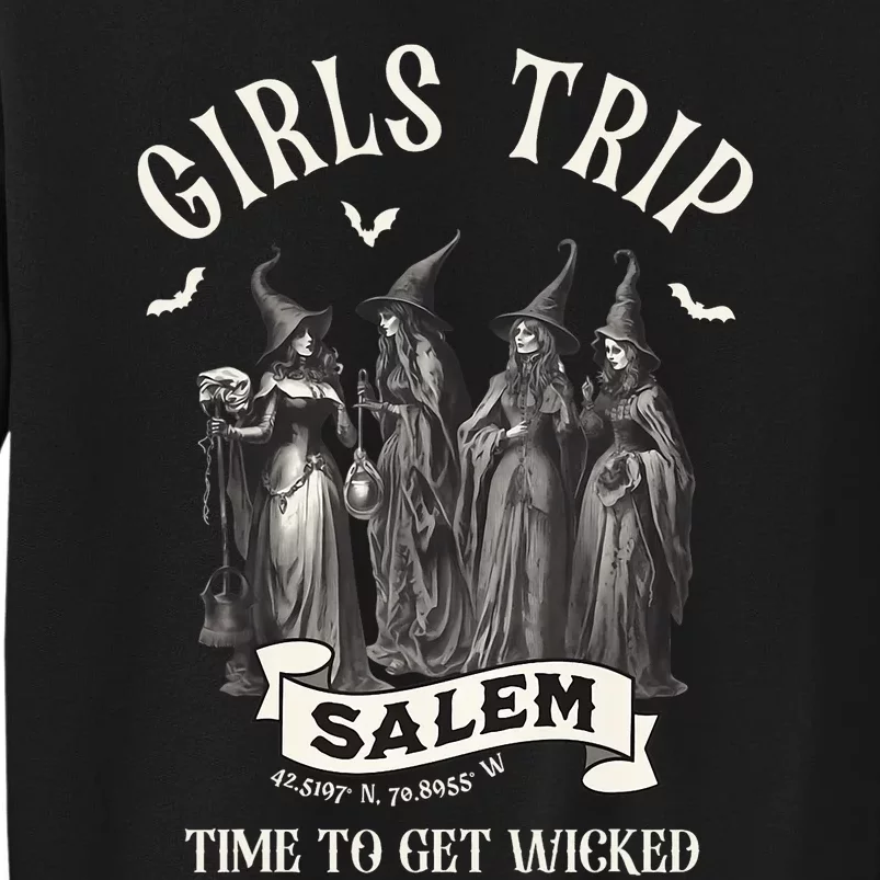 Retro Girls Trip Salem 1692 They Missed One Witch Halloween Tall Sweatshirt