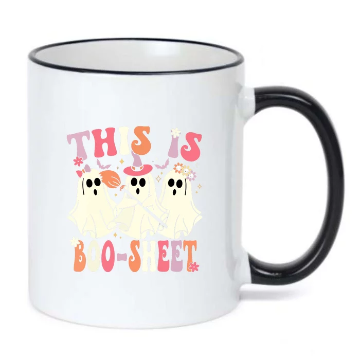 Retro Groovy This Is Boosheet Halloween Cute Ghost Costume Gift Black Color Changing Mug