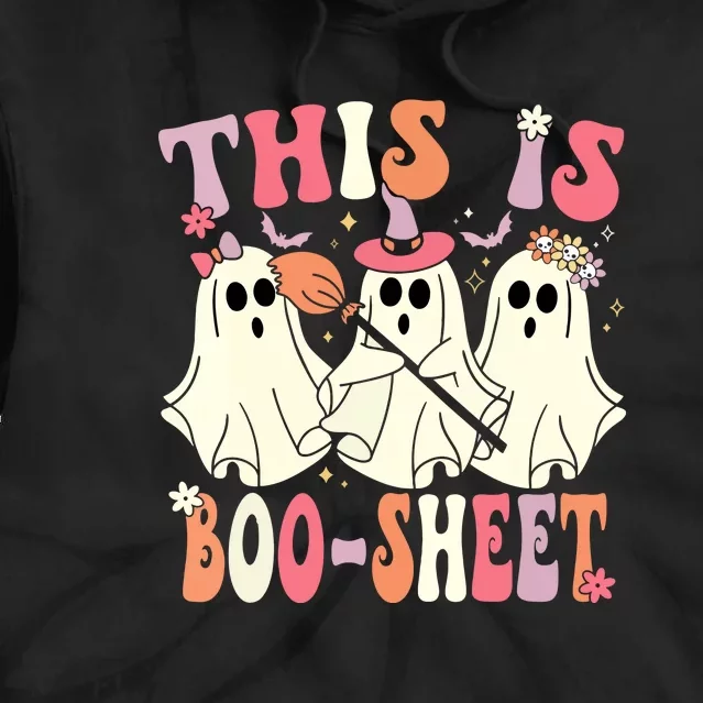 Retro Groovy This Is Boosheet Halloween Cute Ghost Costume Gift Tie Dye Hoodie