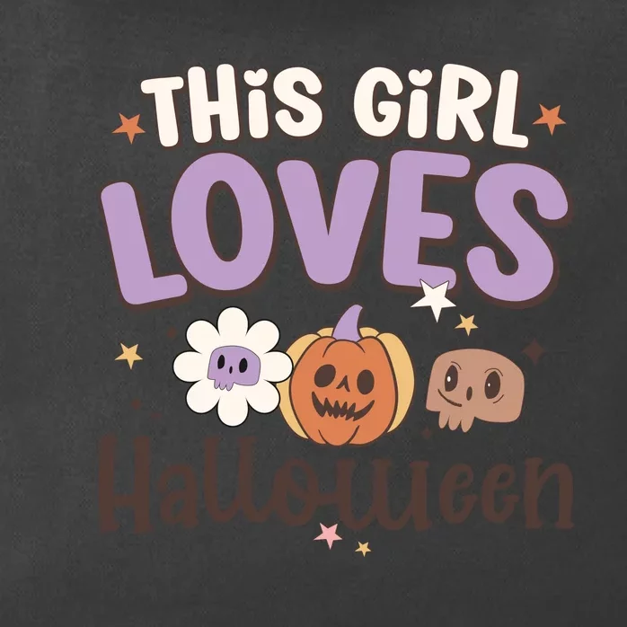 Retro Groovy This Girl Loves Halloween Gift Zip Tote Bag