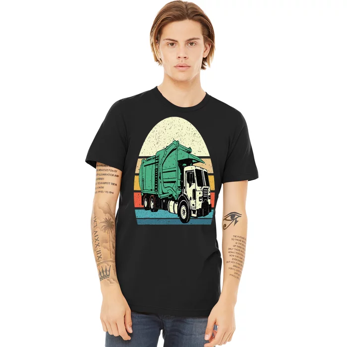 Retro Garbage Truck  Dump Trash Collector Recycling Lover Premium T-Shirt