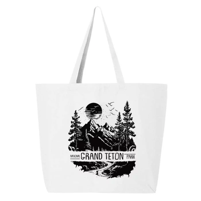 Retro Grand Teton National Park Us Vintage Grand Teton 25L Jumbo Tote