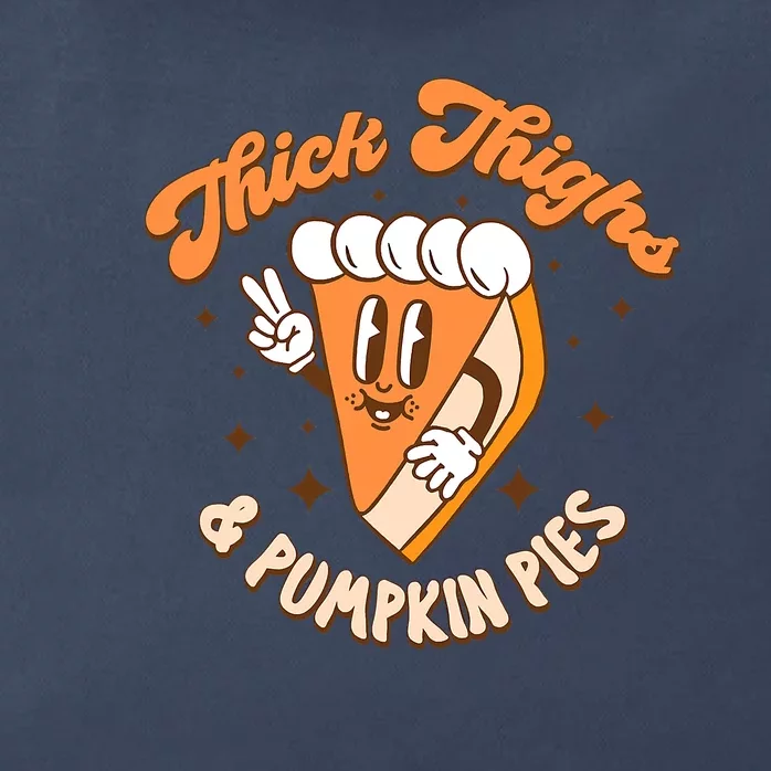 Retro Groovy Thanksgiving Thick Thighs And Pumpkin Pies Zip Tote Bag