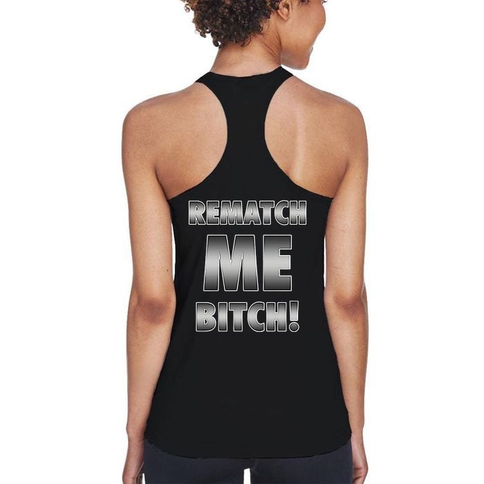 Ryan Garcia Tanks 1 Fan Rematch Me Bitch Front & Back Women's Racerback Tank