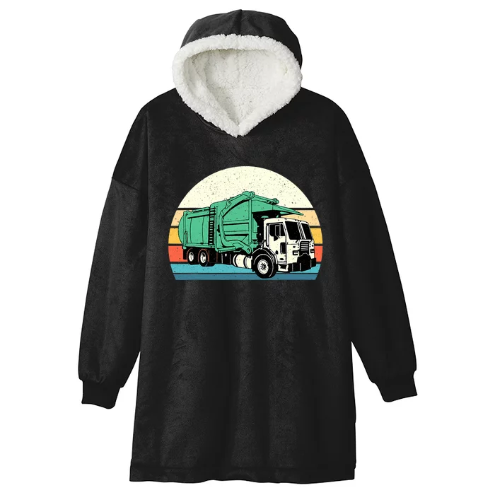 Retro Garbage Truck - Dump Trash Collector Recycling Lover Hooded Wearable Blanket