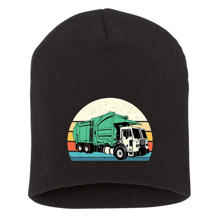 Retro Garbage Truck - Dump Trash Collector Recycling Lover Short Acrylic Beanie