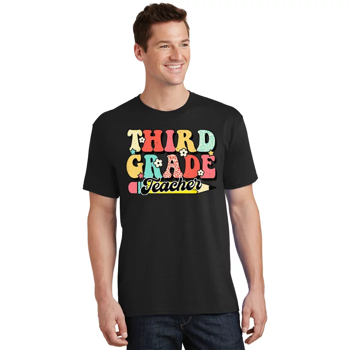 Retro Groovy Third Grade Teacher First Day 3rd Grade T-Shirt