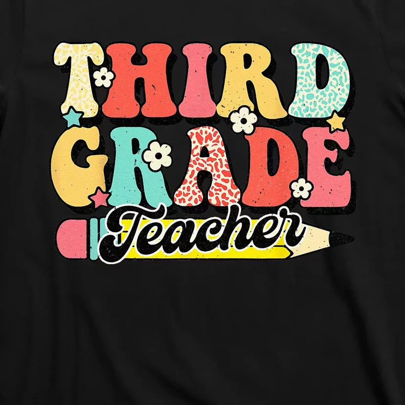 Retro Groovy Third Grade Teacher First Day 3rd Grade T-Shirt