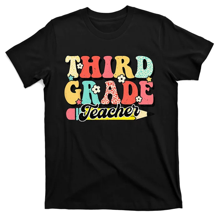 Retro Groovy Third Grade Teacher First Day 3rd Grade T-Shirt