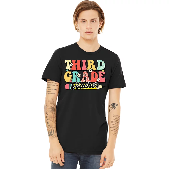 Retro Groovy Third Grade Teacher First Day 3rd Grade Premium T-Shirt