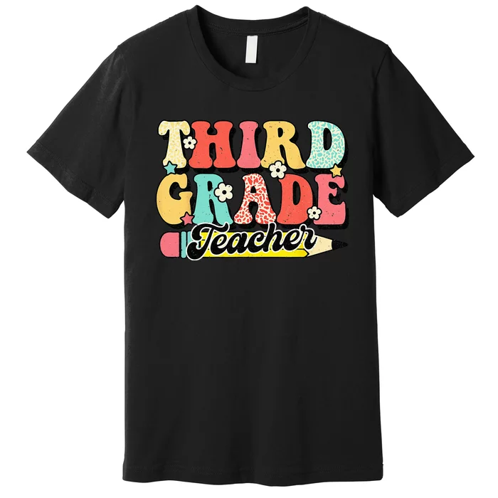 Retro Groovy Third Grade Teacher First Day 3rd Grade Premium T-Shirt