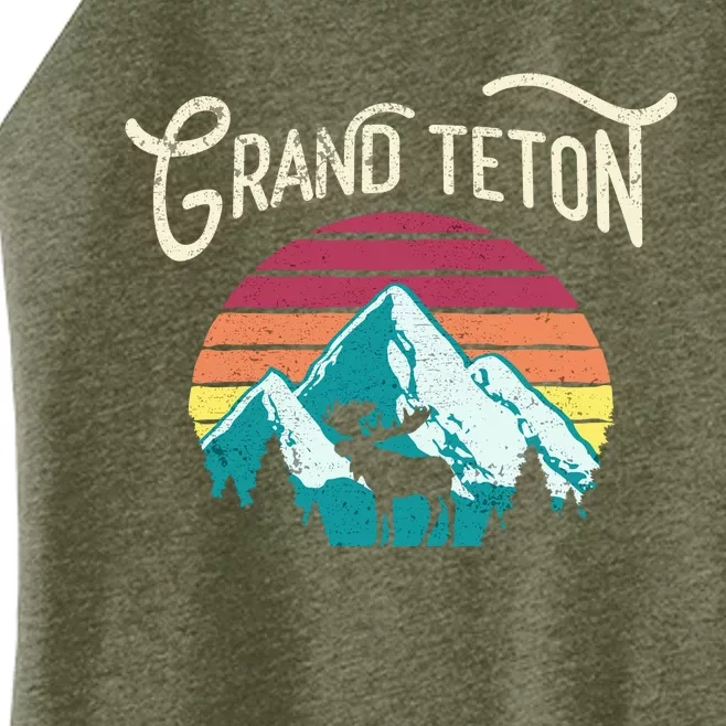 Retro Grand Teton National Park Wy Mountain State Cute Gift Women’s Perfect Tri Rocker Tank