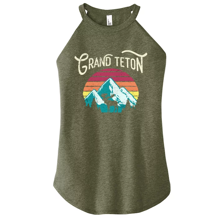 Retro Grand Teton National Park Wy Mountain State Cute Gift Women’s Perfect Tri Rocker Tank