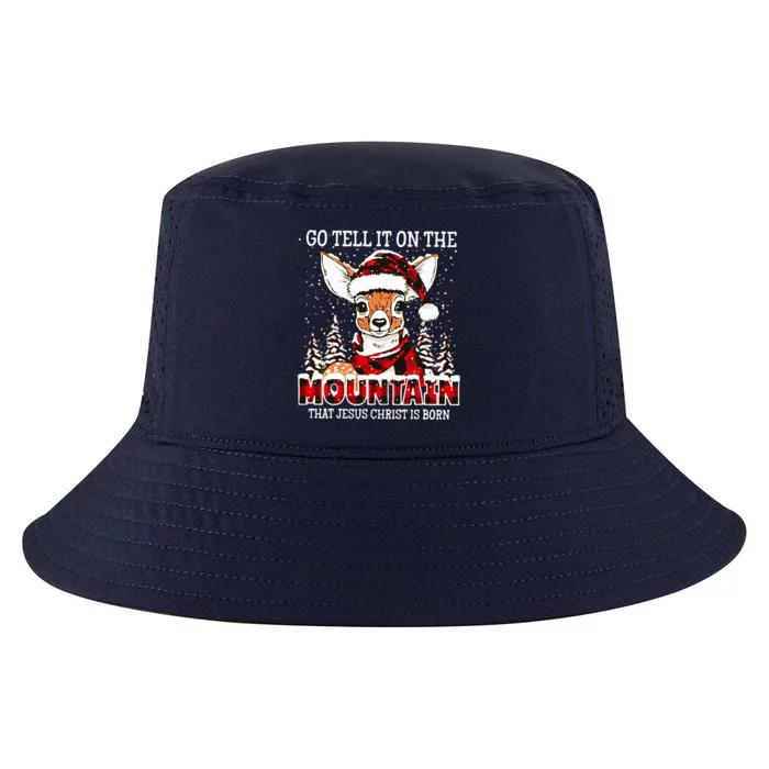 Reindeer Go Tell It On The Mountain That Jesus Cool Comfort Performance Bucket Hat