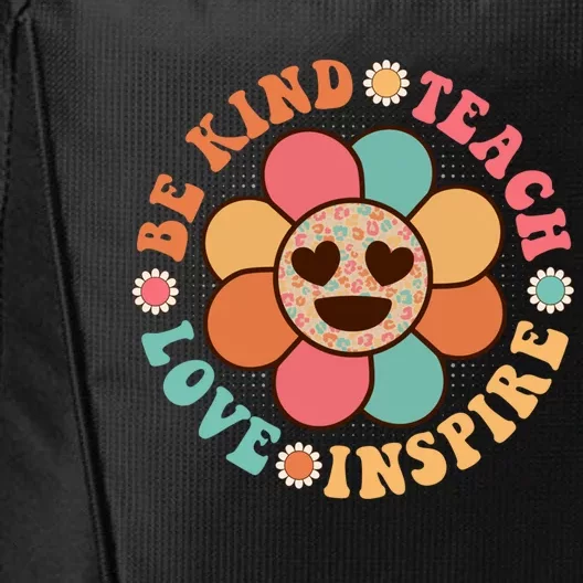 Retro Groovy Teacher Be Kind Teach Love Inspire Gift City Backpack