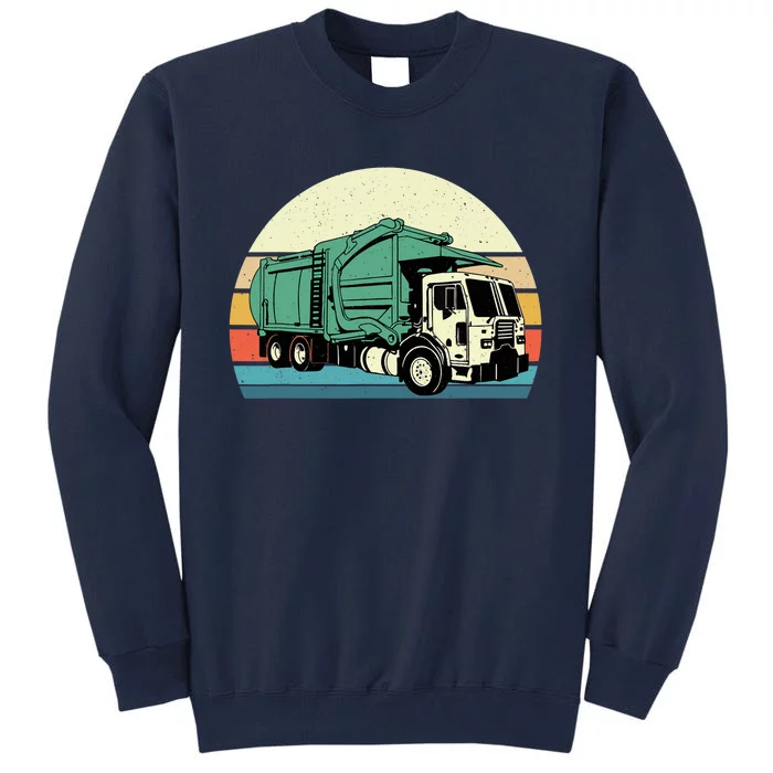 Retro Garbage Truck Dump Trash Collector Recycling Lover Tall Sweatshirt