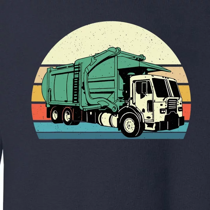 Retro Garbage Truck Dump Trash Collector Recycling Lover Toddler Sweatshirt