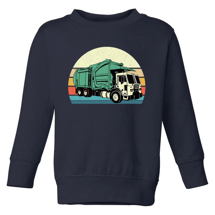 Retro Garbage Truck Dump Trash Collector Recycling Lover Toddler Sweatshirt