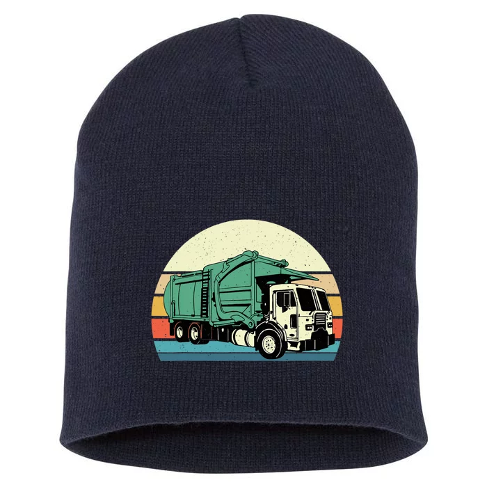 Retro Garbage Truck Dump Trash Collector Recycling Lover Short Acrylic Beanie