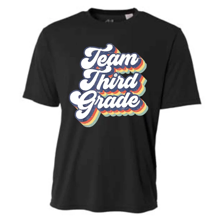 Retro Groovy Team Third Grade Back To School Teacher Student Gift Cooling Performance Crew T-Shirt