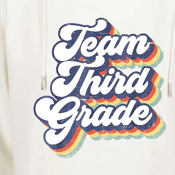 Retro Groovy Team Third Grade Back To School Teacher Student Gift Womens Funnel Neck Pullover Hood