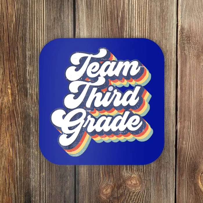 Retro Groovy Team Third Grade Back To School Teacher Student Gift Coaster