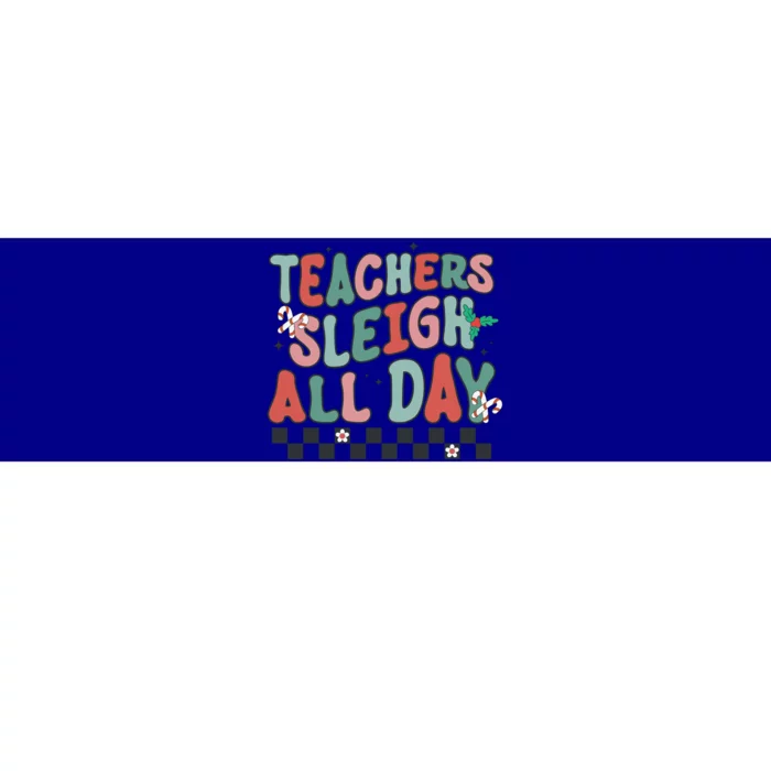 Retro Groovy Teacher Sleigh All Day Christmas Teacher Funny Gift Great Gift Bumper Sticker