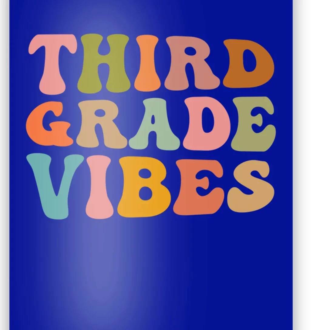 Retro Groovy Third Grade Vibes 3Rd Grade First Day Of School Gift Poster