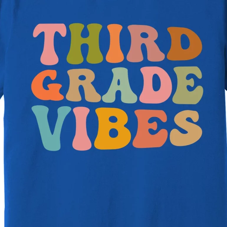 Retro Groovy Third Grade Vibes 3Rd Grade First Day Of School Gift Premium T-Shirt