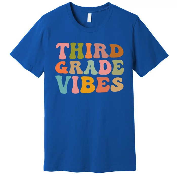 Retro Groovy Third Grade Vibes 3Rd Grade First Day Of School Gift Premium T-Shirt