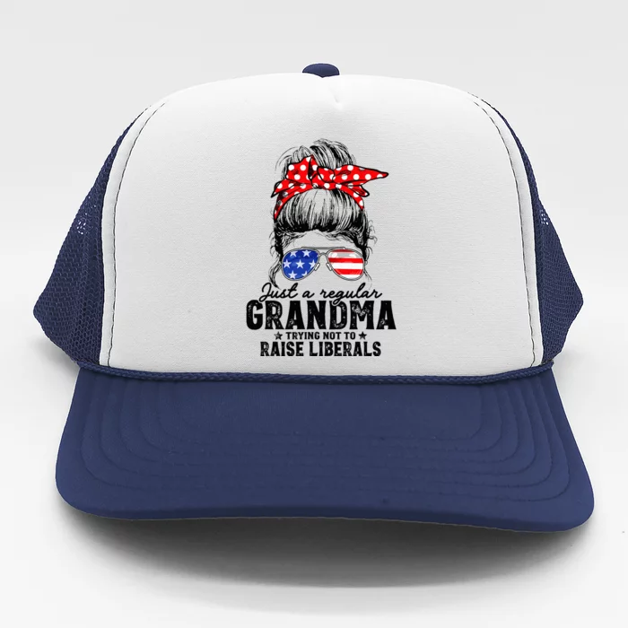 Regular Grandma Trying Not To Raise Liberals Voted For Trump Trucker Hat