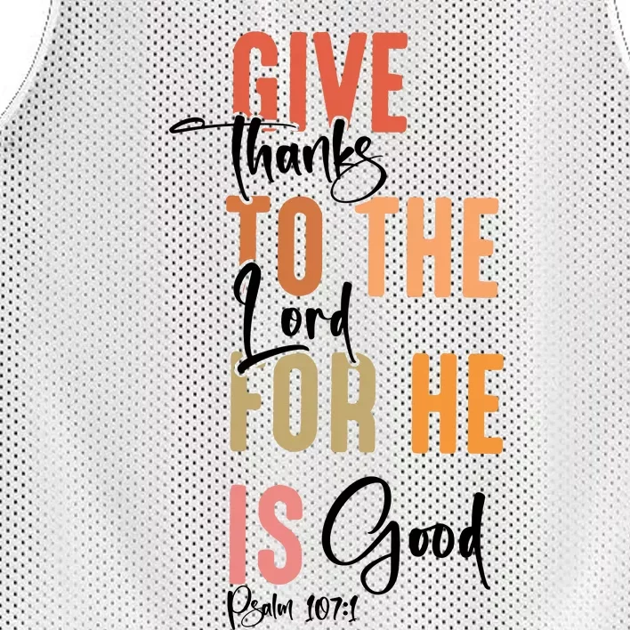 Retro Givethanks To The Lord Fall Thanksgiving Christian Autumn Mesh Reversible Basketball Jersey Tank