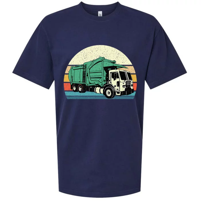 Retro Garbage Truck Dump Trash Collector Recycling Lover Sueded Cloud Jersey T-Shirt