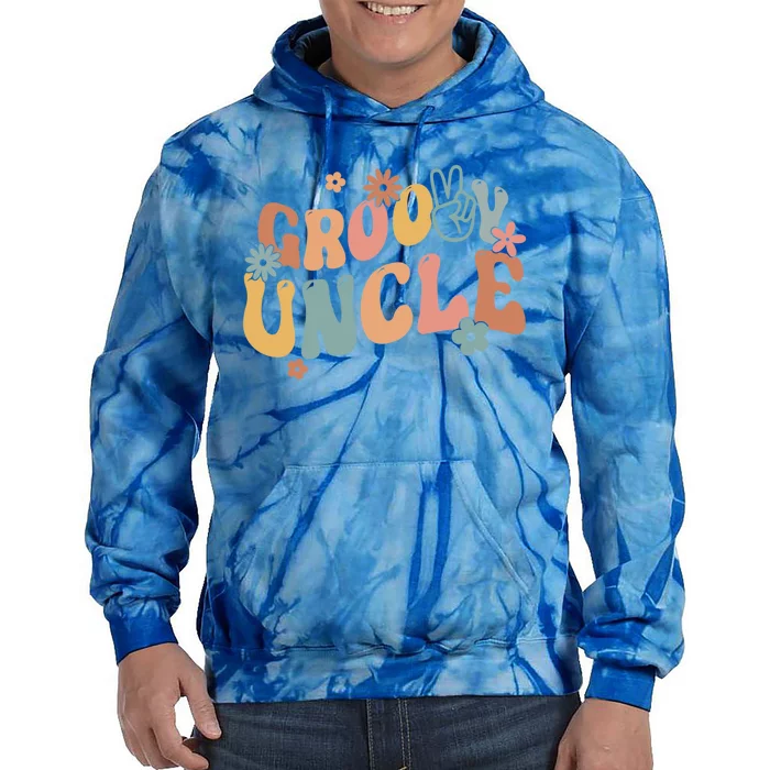 Retro Groovy Uncle Flower Power Hippie Family Groovy Vibes Gift Tie Dye Hoodie